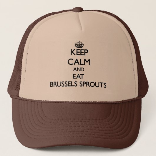 Hou je kalm en eet Brussels Sprouts Trucker Pet (Voorkant)