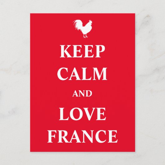 Hou je kalm en hou van Frankrijk Briefkaart (Voorkant)