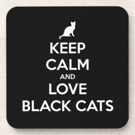 Hou je kalm en hou van zwarte katten bier onderzetter