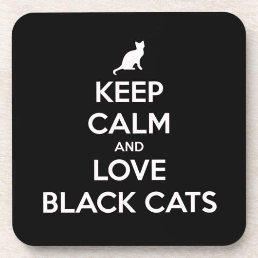 Hou je kalm en hou van zwarte katten bier onderzetter (Voorkant)