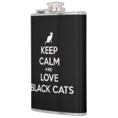 Hou je kalm en hou van zwarte katten heupfles (Links)
