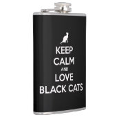 Hou je kalm en hou van zwarte katten heupfles (Rechts)