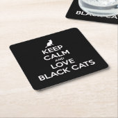 Hou je kalm en hou van zwarte katten kartonnen onderzetters (Schuin)
