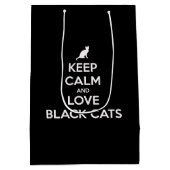 Hou je kalm en hou van zwarte katten medium cadeauzakje (Achterkant)