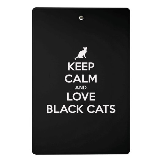 Hou je kalm en hou van zwarte katten mini klembord (Achterkant)