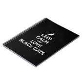 Hou je kalm en hou van zwarte katten notitieboek (Linkerzijde)