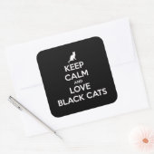 Hou je kalm en hou van zwarte katten vierkante sticker (Envelop)