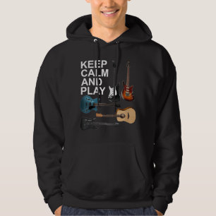 Hou je kalm en speel akoestische elektrische gitar hoodie