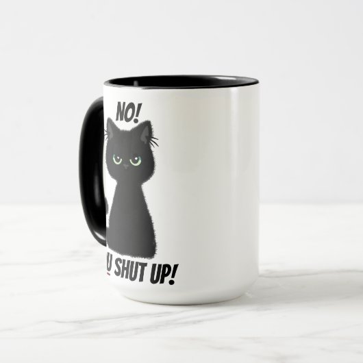 Hou je kop! Einde argument beledigen boze zwarte k Mok (Voorkant links)