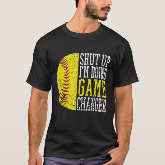Hou je kop Ik doe de spelbreker Funny honkbal T-shirt (Voorkant)
