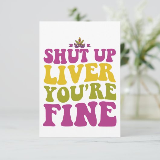 Hou je kop Liver je bent goed grappig Mardi Gras G Bedankkaart (Staand voorkant)