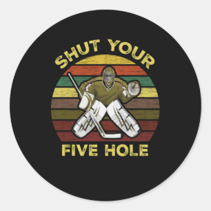 Hou je kop met je vijfhoekige ijsje Goalie Goalten Ronde Sticker
