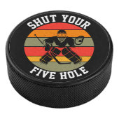 Hou je kop met je vijfhol-Hockey Goalie Hockey Puck (3/4)