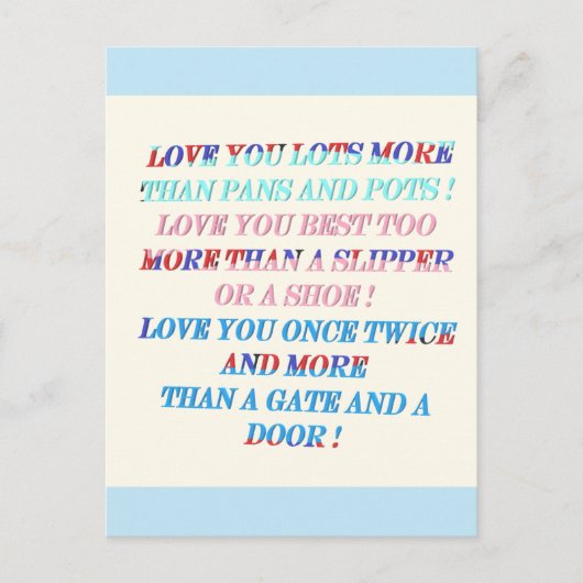 Hou je meer gelegenheid cadeau met woorden briefkaart (Voorkant)