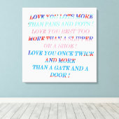 Hou je meer gelegenheid cadeau met woorden canvas afdruk (Insitu (Houten vloer))