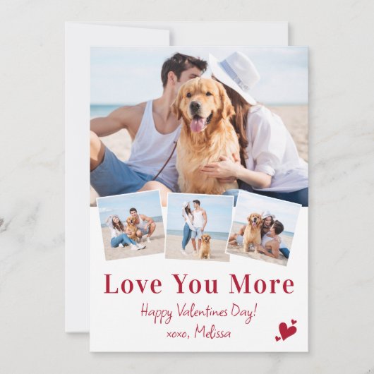Hou je meer Moderne 4 foto Happy Valentines Day Feestdagenkaart (Voorkant)