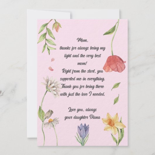 Hou je moeder Moederdag Fotokaart Kaart (Achterkant)