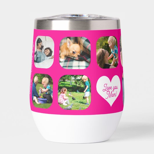 Hou je moeder multi foto collage Moederdag roze (Voorkant)