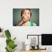 Hou je mond. beeldende kunst poster (Thuiskantoor)