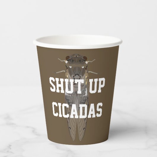 Hou je mond Cicaden Papieren Bekers (Voorkant)