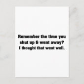 Hou je mond en ga weg briefkaart (Voorkant)