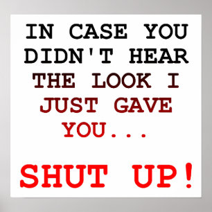 Hou je mond, kijk grappig Poster