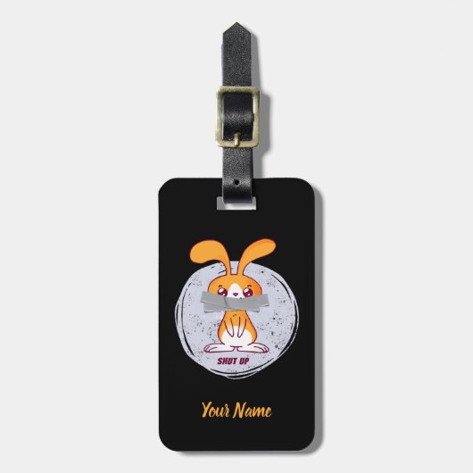 Hou je mond konijn Funny sarcastisch comic ontwerp Bagagelabel (Voorkant verticaal)