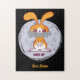 Hou je mond konijn Funny sarcastische strip ontwer Legpuzzel