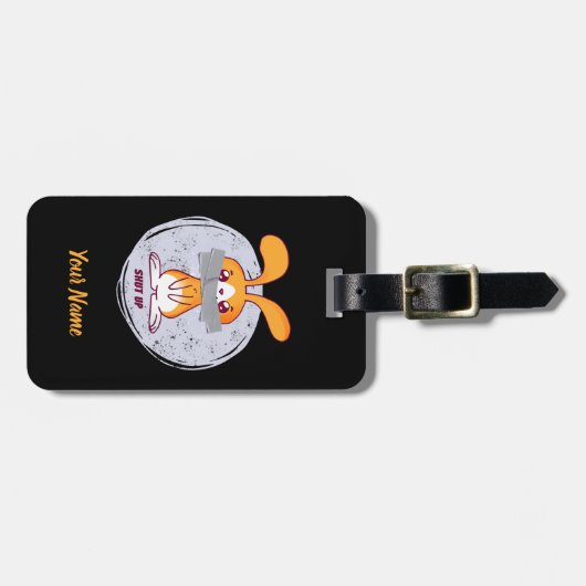 Hou je mond Konijn Grappig Sarcastisch Stripverhaa Bagagelabel (Voorkant horizontaal)