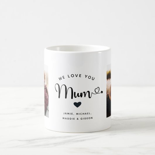Hou je Mum Hearts Custom Twee Foto Trendy Chic Koffiemok (Center)