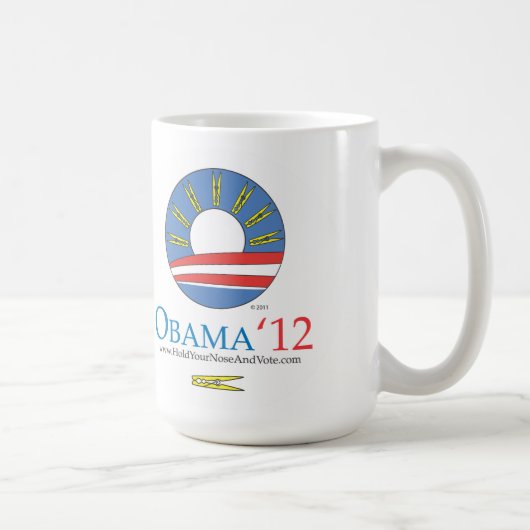Hou je neus en stem Obama 2012 Koffiemok (Rechts)