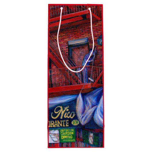 Hou je niet van rode verf? wijn cadeautas (Achterkant)