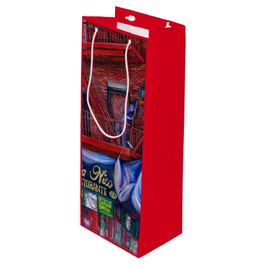 Hou je niet van rode verf? wijn cadeautas (Voorkant Gekanteld)