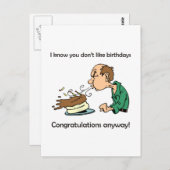 Hou je niet van verjaardagen? Middelbare leeftijd  Briefkaart (Voorkant / Achterkant)