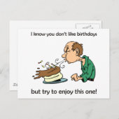 Hou je niet van verjaardagen? Middelbare leeftijd  Briefkaart (Voorkant / Achterkant)