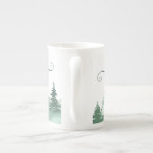 Hou je Oma Waterverf Groen Winterbos Porselein Kop (Achterkant)