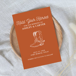 Hou Je Paard Achter De Wagens Grappige Western-The Save The Date