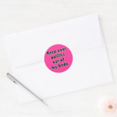 Hou je politiek uit mijn lichaam ronde sticker (Envelop)