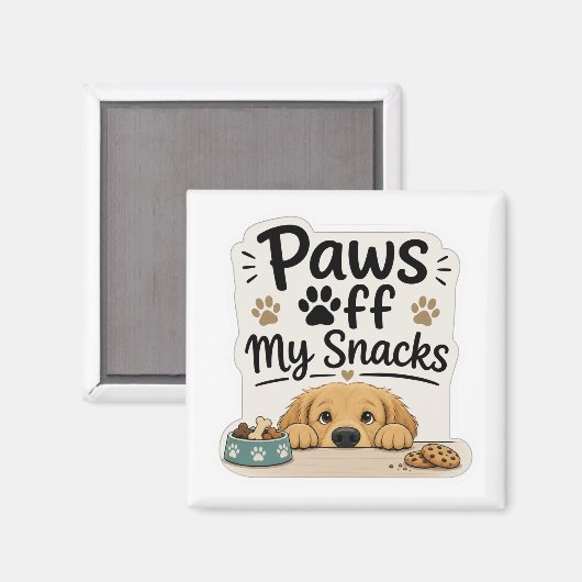 Hou je poten bij mijn snacks - Grappige hondenmagn Magneet (Voorkant / Achterkant)