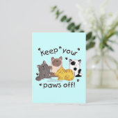 Hou je poten uit (katten) briefkaart (Staand voorkant)