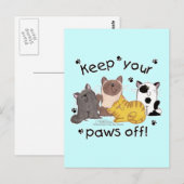 Hou je poten uit (katten) briefkaart (Voorkant / Achterkant)
