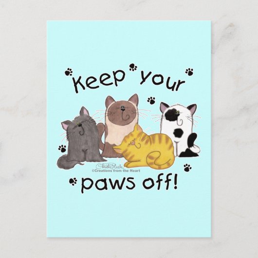 Hou je poten uit (katten) briefkaart (Voorkant)