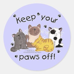 Hou je poten uit (katten) ronde sticker
