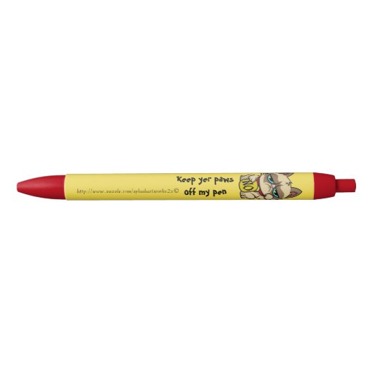 "Hou je poten van mijn pen!" Zwarte Inkt Pen (Voorkant)