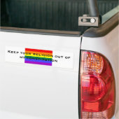Hou je religie buiten mijn cont... bumpersticker (Op Truck)