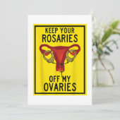 Hou je Rosaries van mijn eierstokken Feminist P Kaart (Staand voorkant)
