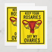 Hou je Rosaries van mijn eierstokken Feminist P Kaart (Voorkant / Achterkant)