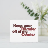 Hou je rozenkransen van mijn eierstokken af briefkaart (Staand voorkant)