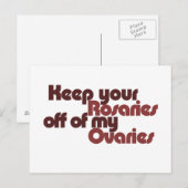 Hou je rozenkransen van mijn eierstokken af briefkaart (Voorkant / Achterkant)