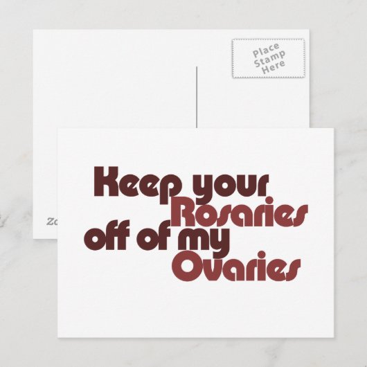 Hou je rozenkransen van mijn eierstokken af briefkaart (Voorkant / Achterkant)